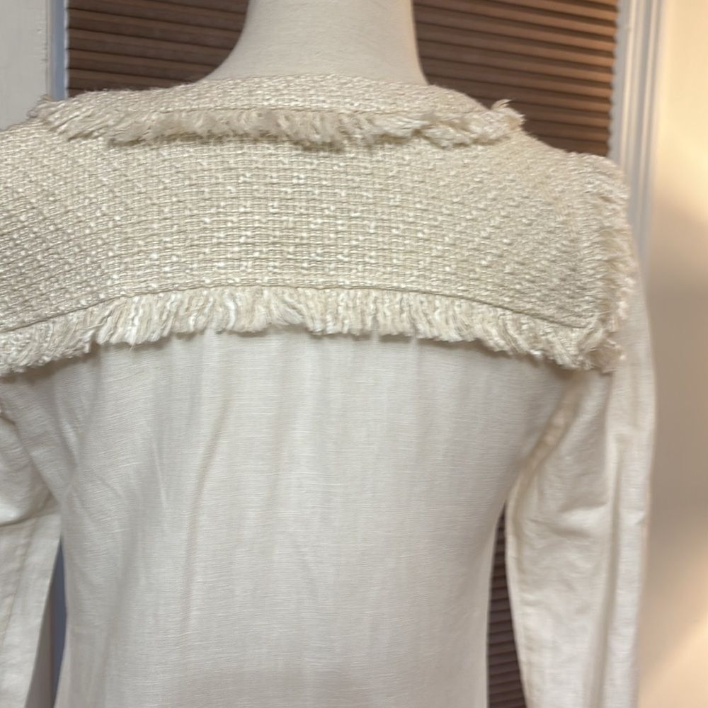 TORY BURCH Boho Cream Linen Blend
Dress Button Pockets Women's Size 2 - Picture 6 of 10